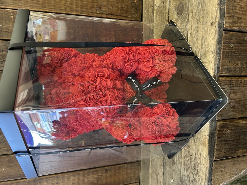 Large Red Rose Bear 40cm