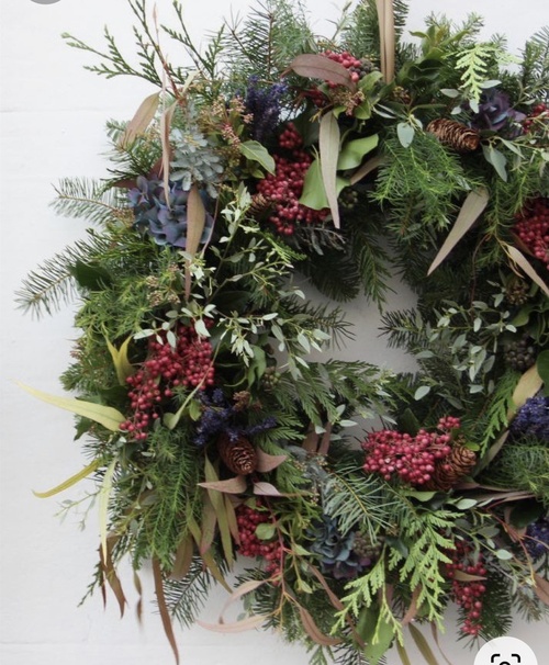 Foliage and berries Festive Door wreath 