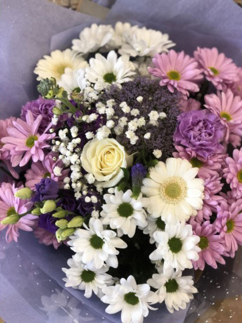 Pink and Lilac Hand Tied Bouquet 