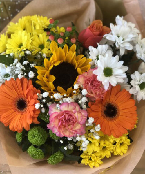 Yellow and orange Hand Tied Bouquet