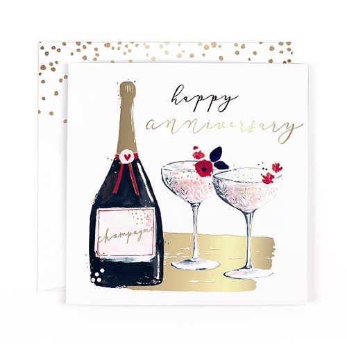 Happy Anniversary Champagne Card 