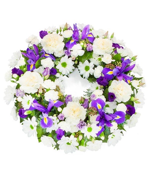 White and Blue Wreath