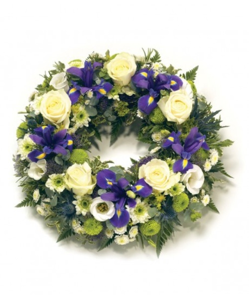 Blue and white Wreath