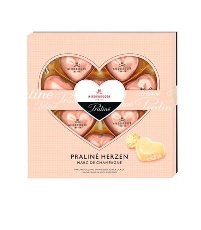 Marc de Champagne Praline Hearts  125 g  