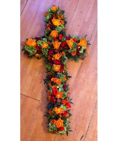 Mixed Flower Cross Gold shades