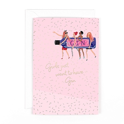 Girls just want to have gin large card