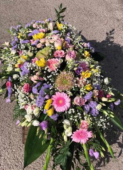 Cottage Garden Coffin Spray 