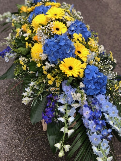 Blue and Yellow Coffin Spray 