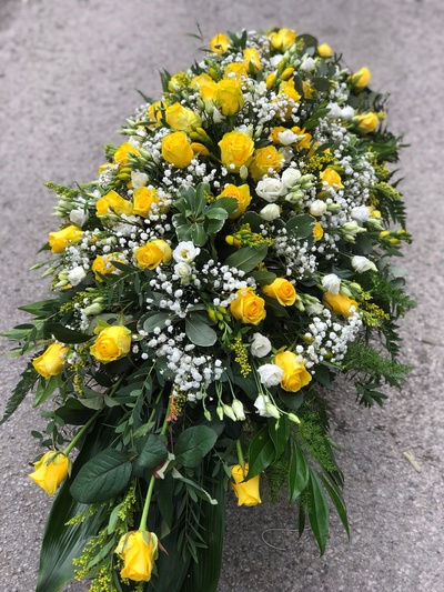 Yellow Rose Coffin Spray 