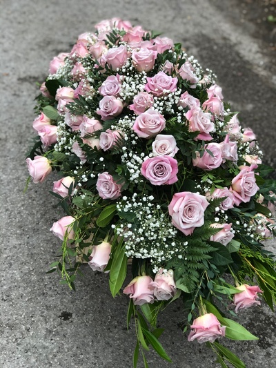 Pale Pink Rose Coffin Spray