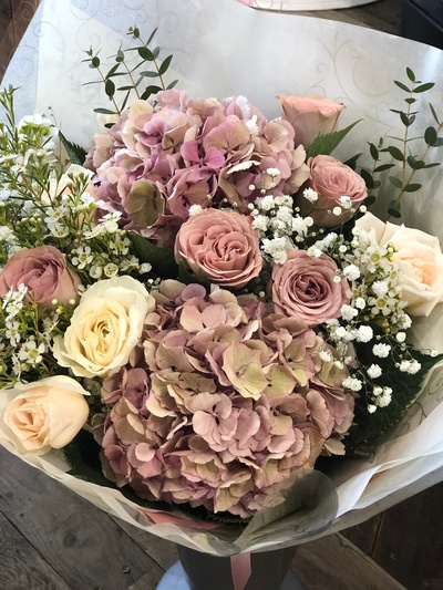 Vintage Hydrangea Hand Tied Bouquet 