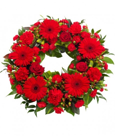 Red mixed flower Wreath