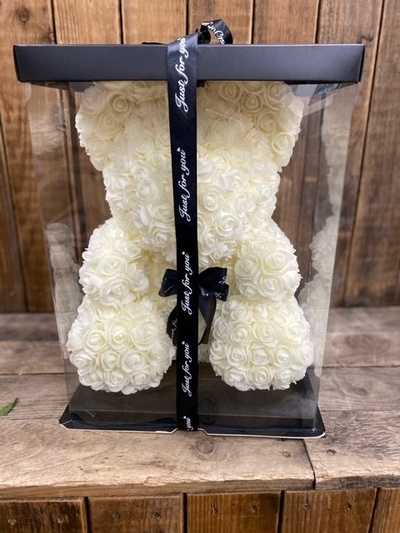 Large Rose Bear Ivory
