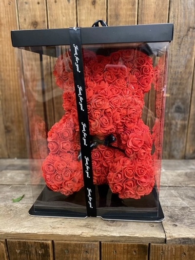 large Red Rose Bear